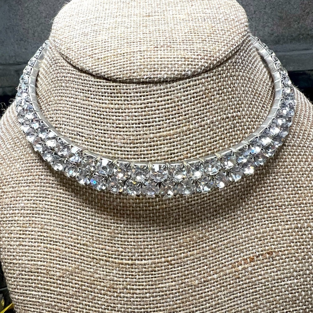 Vintage Single, Double and Triple Rows Rhinestone Choker Collection